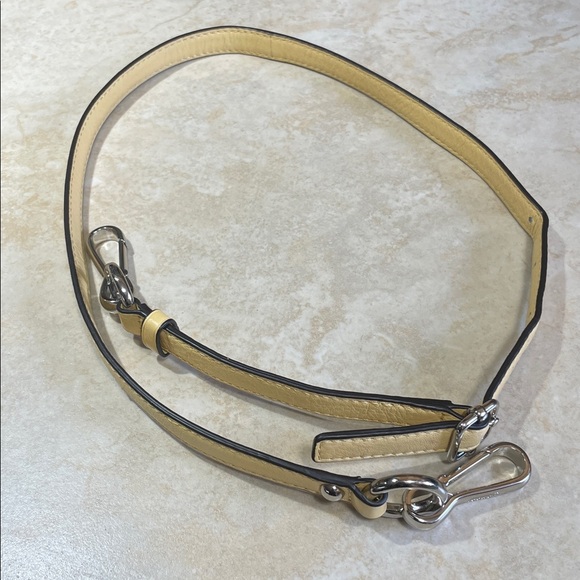 Coach Adjustable Crossbody Strap Replacement Yellow Leather Silver Hardware - Picture 8 of 11